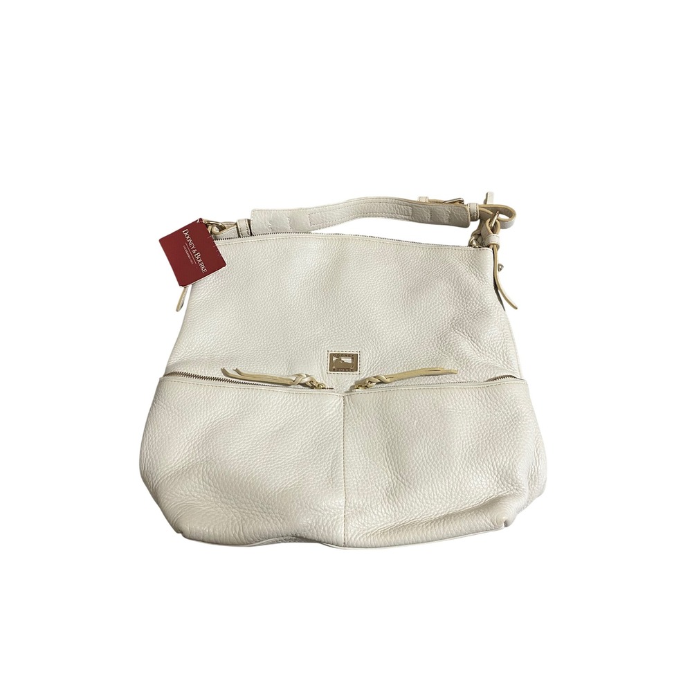 Dooney & Bourke Off White Pebbled Leather Hobo Shoulder Bag NWT, STAINED in back